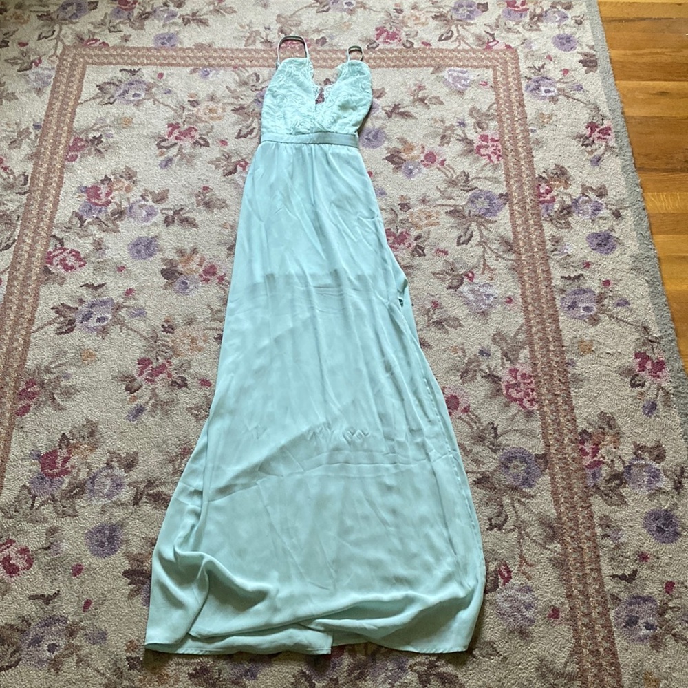 Tobi Maxi Dress, Adjustable Straps, Aqua Blue Size M, Worn Once